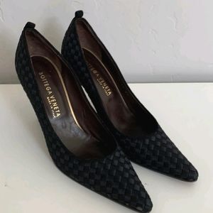 Vintage Bottega Veneta Woven Silk Heels
